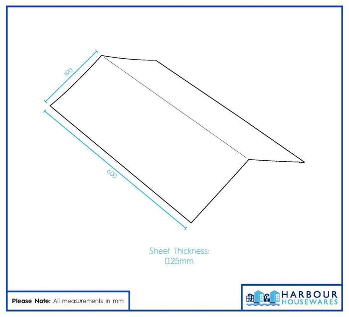 Metal Roofing Ridge Caps - 30 x 60cm - Anthracite - Pack of 5