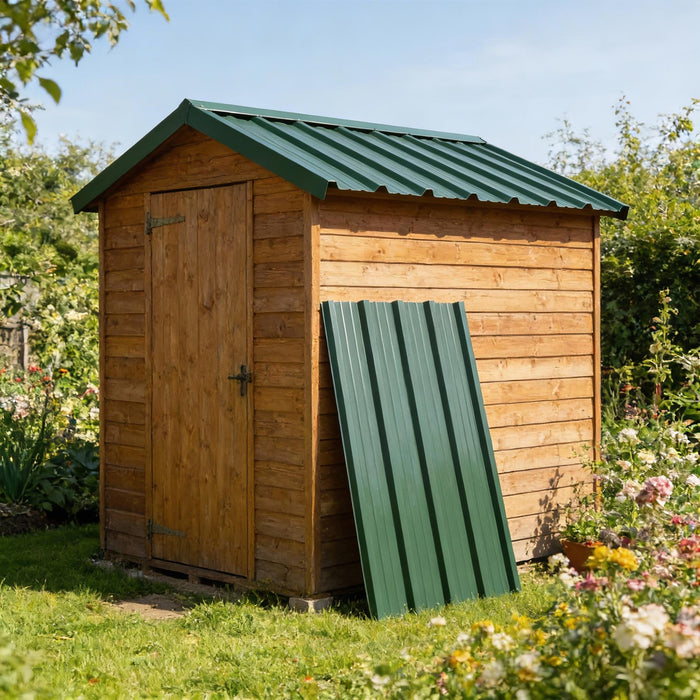 Metal Roofing Ridge Caps - 30 x 60cm - Green - Pack of 5
