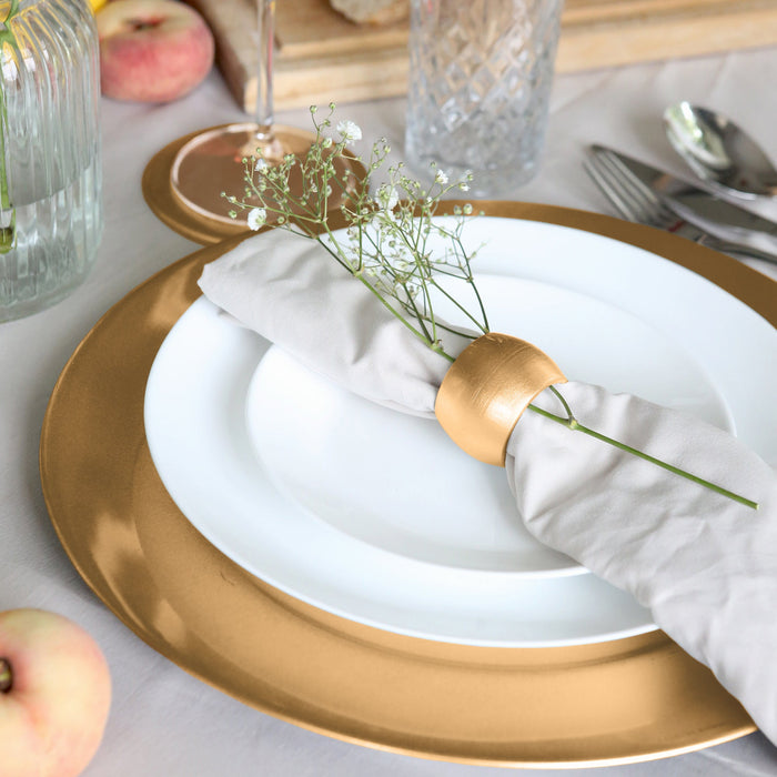 Metallic Gold Melamine Napkin Rings - Pack of Six