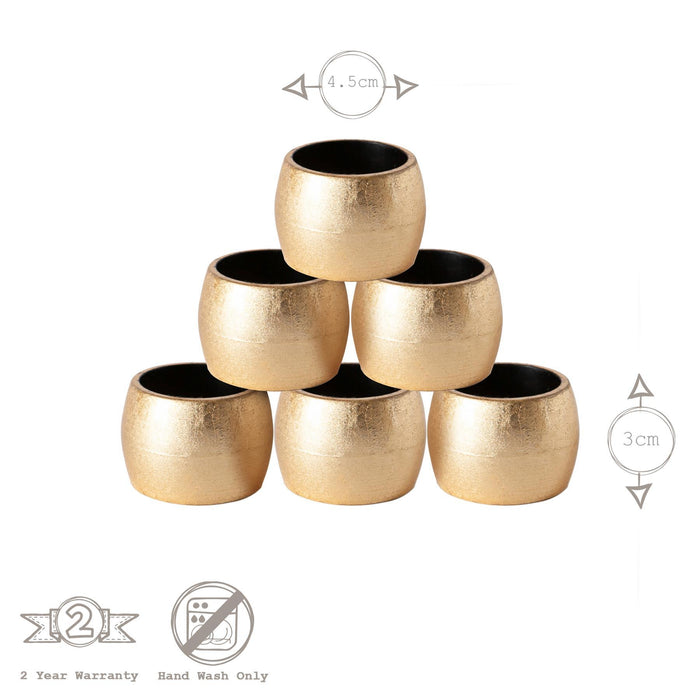 Metallic Silver Melamine Napkin Rings - Pack of Six