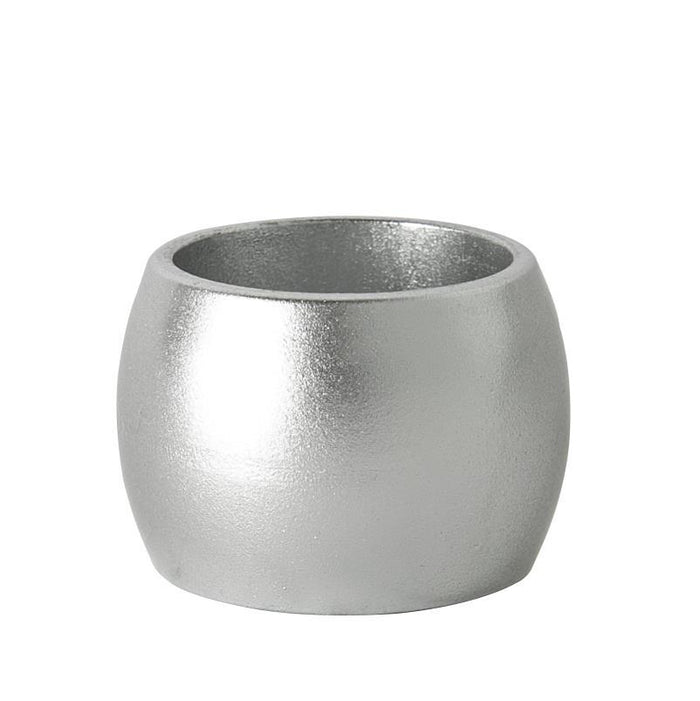 Metallic Silver Melamine Napkin Rings - Pack of Six