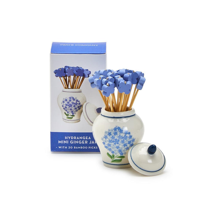MINI HYDRANGEA GINGER JAR WITH PICKS
