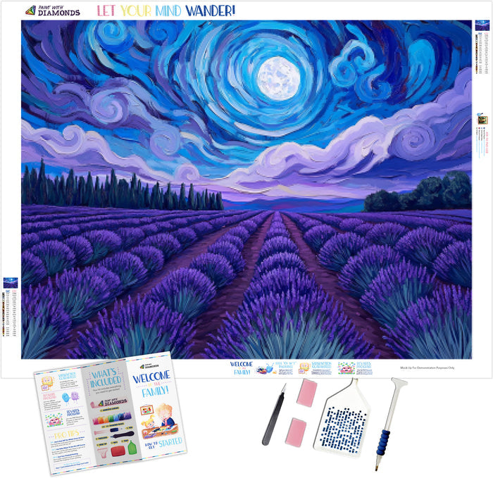 Moonlit Lavender Fields