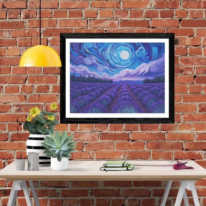 Moonlit Lavender Fields