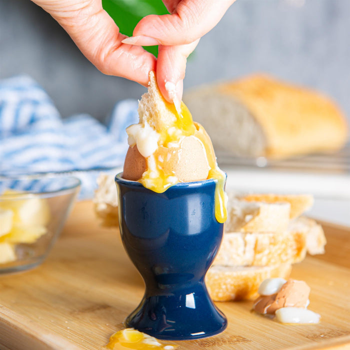 Navy Stoneware Egg Cups - Pack of Two