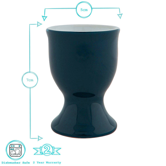 Navy Stoneware Egg Cups - Pack of Two