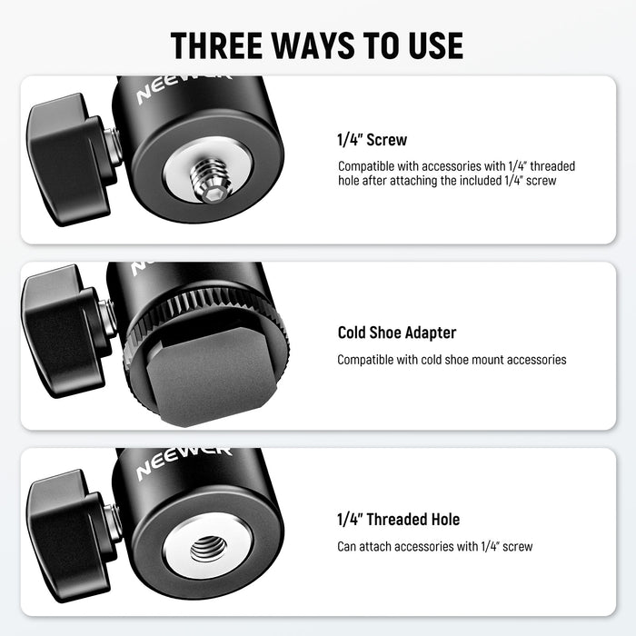 NEEWER 2 Pack 1/4” Camera Hot Shoe Mount