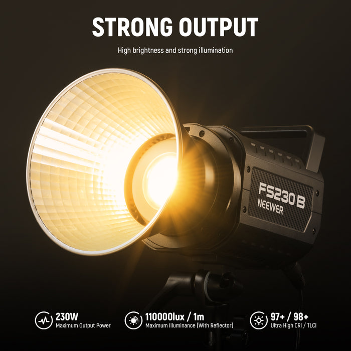 NEEWER FS230B 230W Bi Color LED Video Light features strong output.