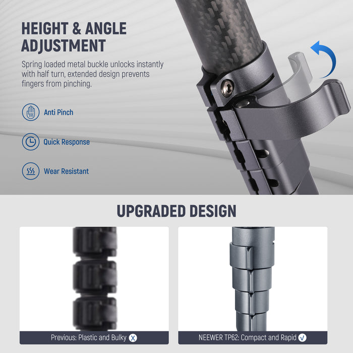 Quick Release Height via Spring Flip Buckles