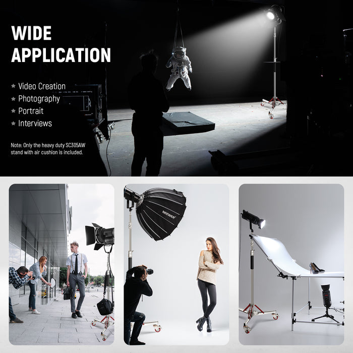 Wide Applications of the NEEWER SC305AW Light Stand with Wheels