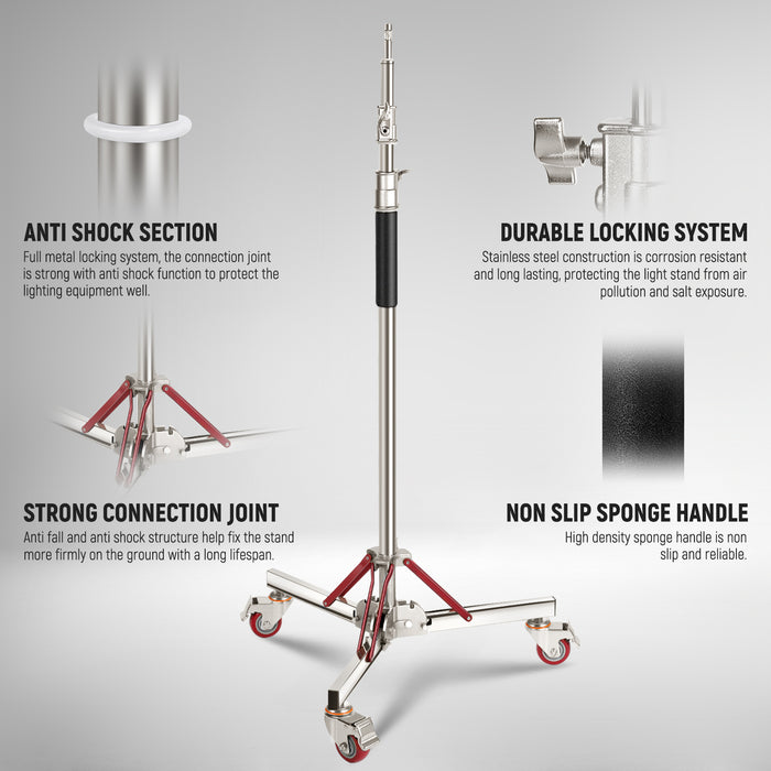 Product detail of the NEEWER SC305AW Light Stand with Wheels