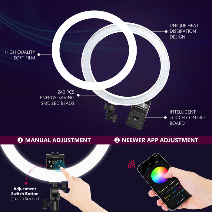 NEEWER SRP16 APP Control 16-inch LED Ring Light