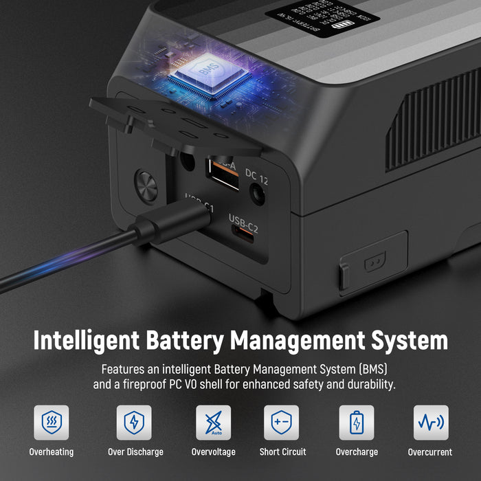NEEWER PS099EP Mini V lock battery features an intelligent battery management system.
