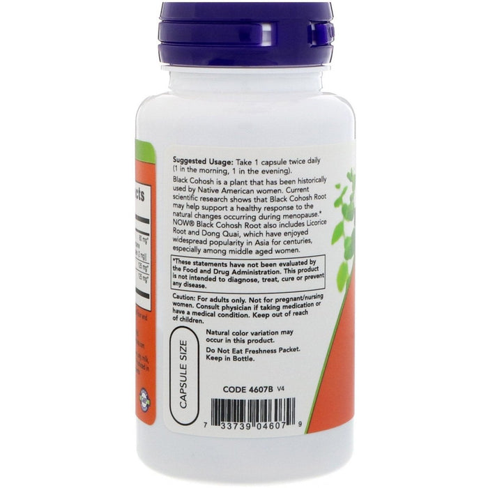 Now Foods Black Cohosh Root 80 mg 90 Vcaps - 4607 - The Oasis of Health