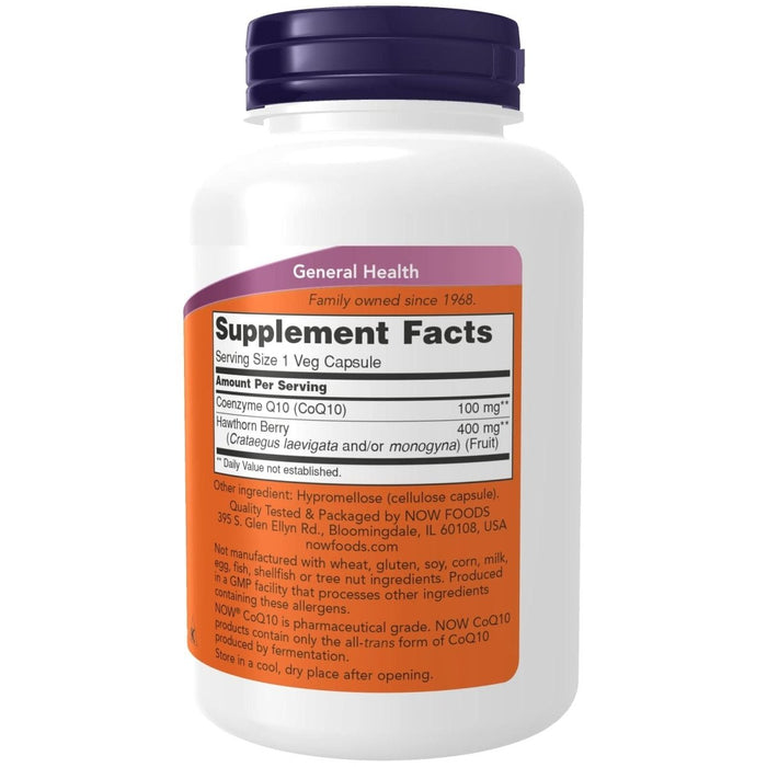Now Foods CoQ10 100 mg with Hawthorn Berry 180 Vcaps - 3213 - The Oasis of Health