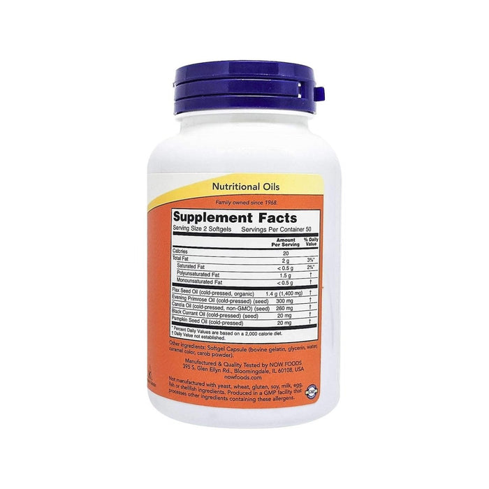 Now Foods Omega 3 - 6 - 9 1000 mg 100 Softgels - 1835 - The Oasis of Health