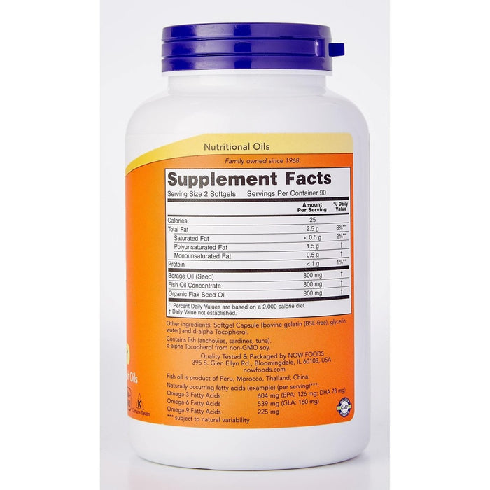 Now Foods Super Omega 3 - 6 - 9 1200 mg 180 Softgels - 1841 - The Oasis of Health