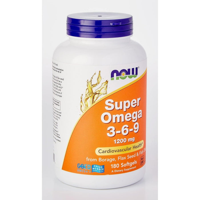 Now Foods Super Omega 3 - 6 - 9 1200 mg 180 Softgels - 1841 - The Oasis of Health