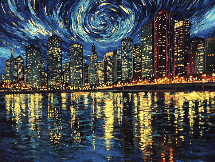 NYC City Lights Reflections