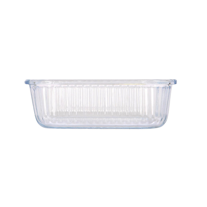 Optical Rectangular Glass Cake Dish - 17cm x 12.5cm