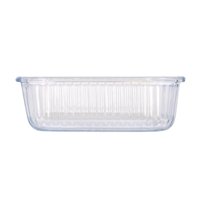 Optical Rectangular Glass Cake Dish - 20cm x 15cm