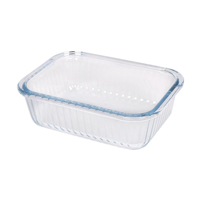 Optical Rectangular Glass Cake Dish - 20cm x 15cm