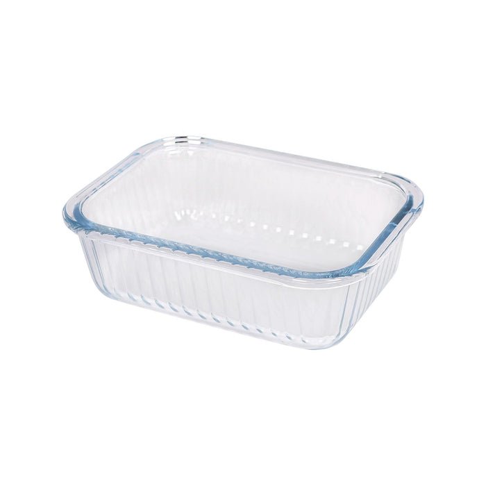 Optical Rectangular Glass Cake Dish - 17cm x 12.5cm