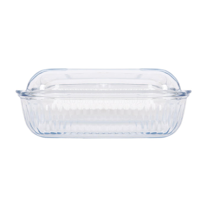 Optical Square Glass Oven Dish with Lid - 24cm x 21cm