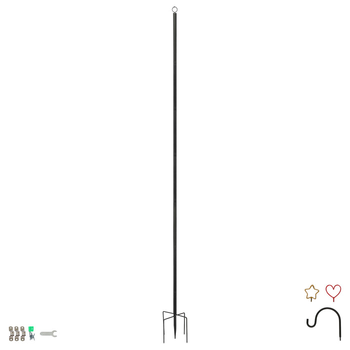 Outdoor Iron Festoon Pole - 0.6-2.5M - Black