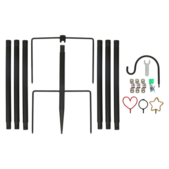 Outdoor Iron Festoon Pole - 0.6-2.5M - Black