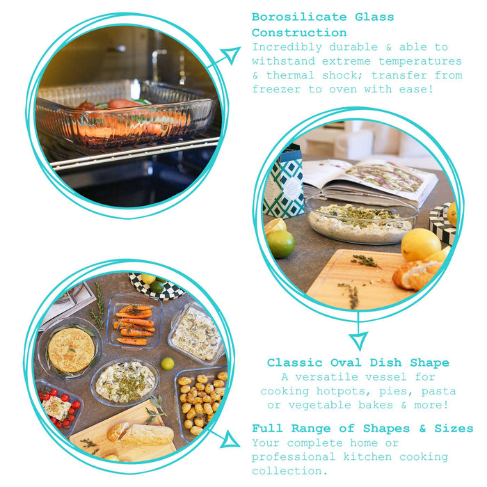 Oval Glass Oven Dish - 35cm x 24cm