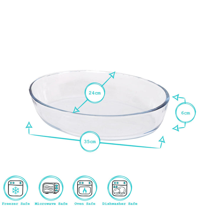 Oval Glass Oven Dish - 35cm x 24cm