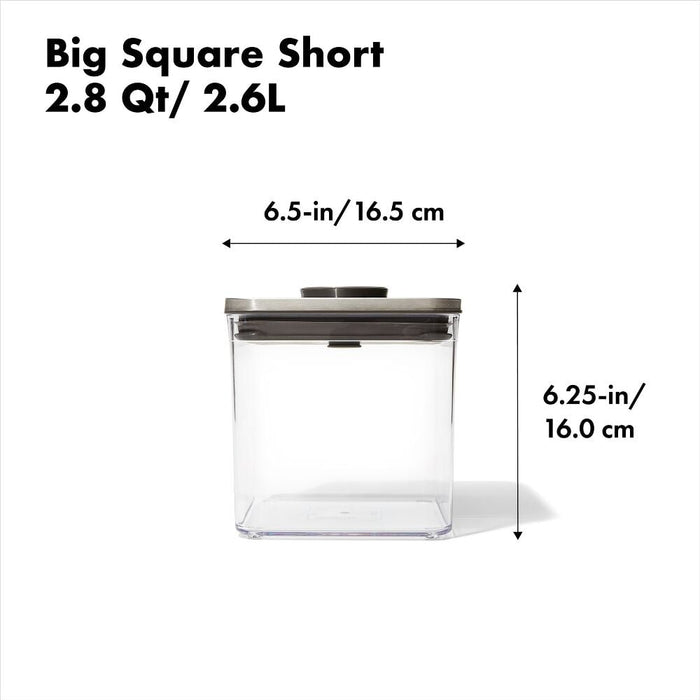 OXO POP-BIG SQUARE SHORT 2.8QT