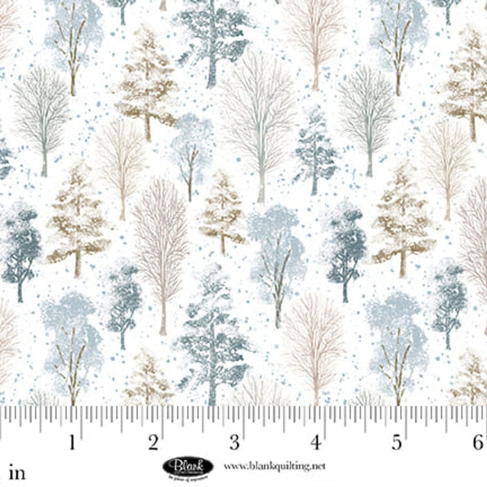 Pillowcase - Winter Whispers Trees Cream Cotton