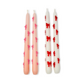 PINK BOW TAPER CANDLES, SET OF 2