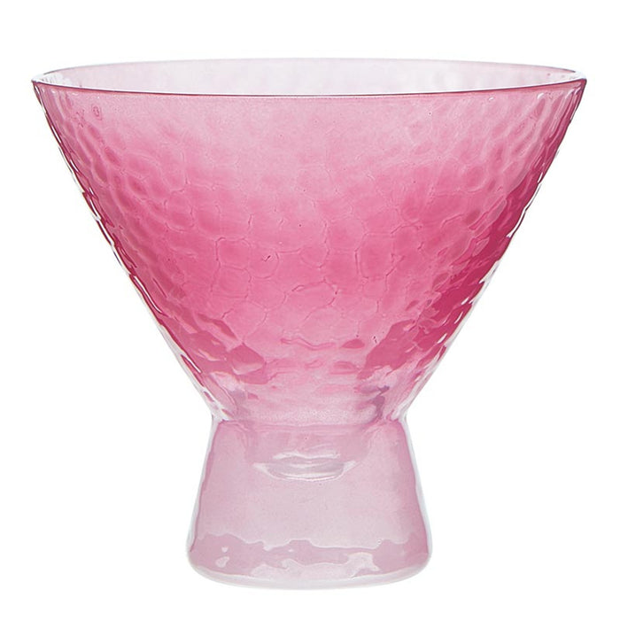 PINK HAMMERED MARTINI GLASS