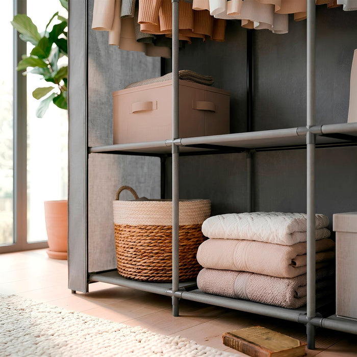 Portable Fabric Wardrobe - 170 x 45 x 167cm - Grey