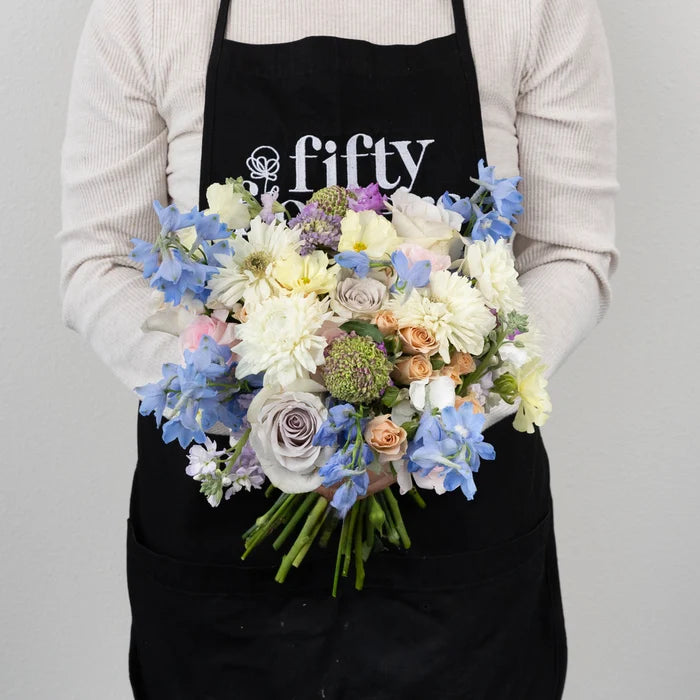 Powdered Pastels Flower Bouquet Apron - Image
