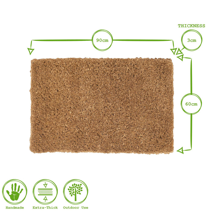 Premium Handmade 90cm x 60cm Coir Doormats - Pack of Two