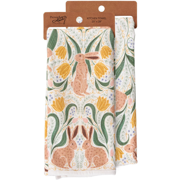 RABBIT FOLK ART KITCHEN TOWEL