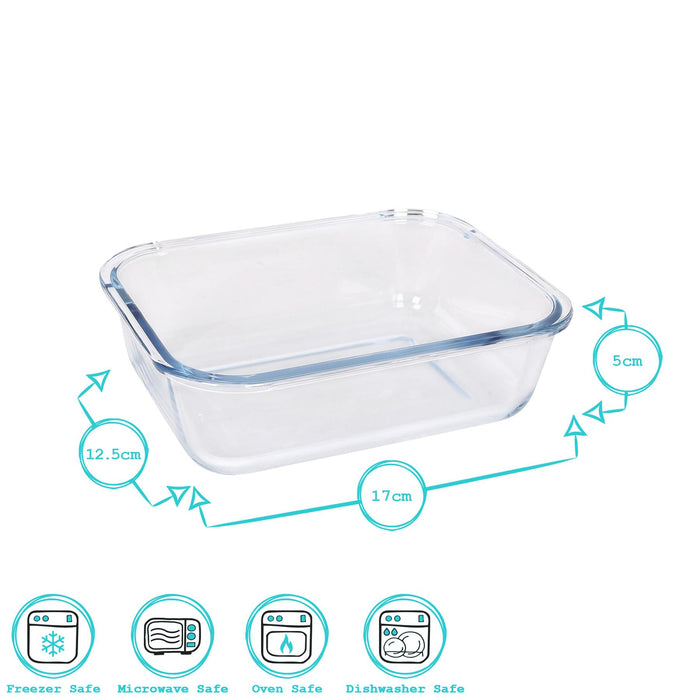 Rectangular Glass Cake Dish - 17cm x 12.5cm
