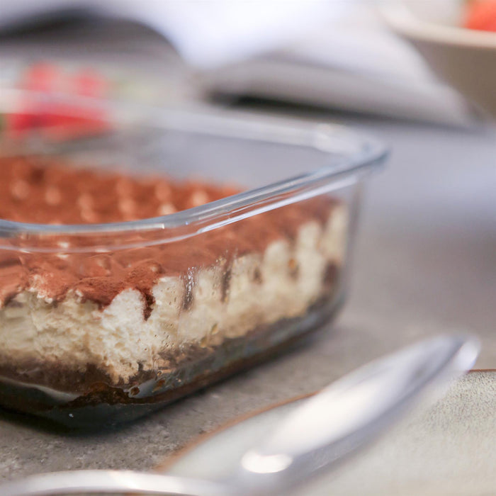 Rectangular Glass Cake Dish - 20cm x 15cm