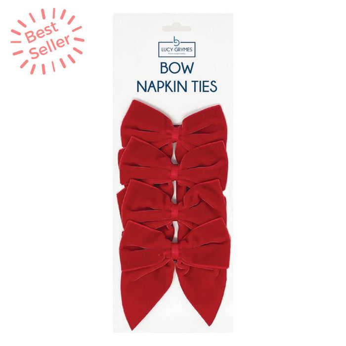 RED BOW NAPKIN TIES