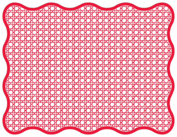 RED CANE RATTAN TRELLIS PAPER PLACEMAT
