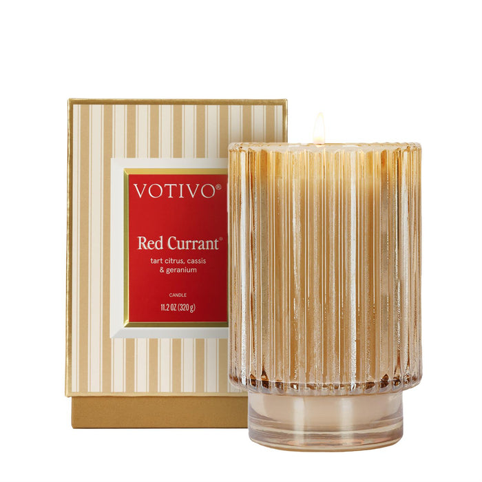 RED CURRANT AMBER RIBBED CANDLE