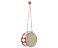 *RESTOCK* Metal ornament, Large drum - Red
