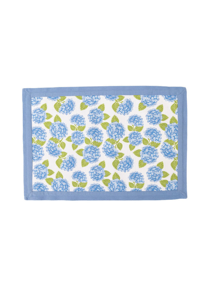 REVERSIBLE PLACEMATS HYDRANGEA/STRIPE, Set of 2