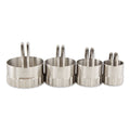 RIPPLED STAINLESS BISCUIT CUTTERS, SET OF 4