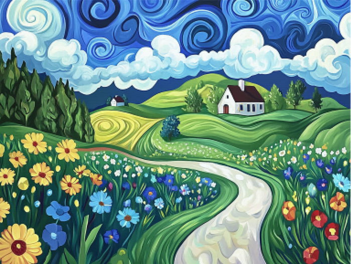 Rolling Green Hills Wavy Path