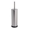 Round Brushed Stainless Steel Toilet Brush & Holder